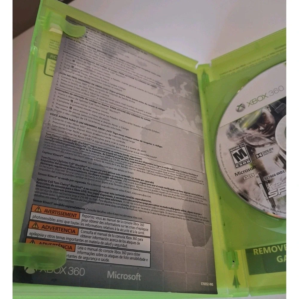 Tom Clancys Splinter Cell Blacklist Xbox 360 Discs Complete